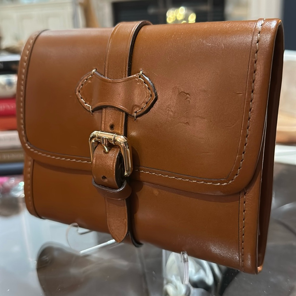 *HOLD* BOLDRINI SELLERIA Genuine Florentine Vacchetta Leather Cosmetics Bag - Picture 12 of 16